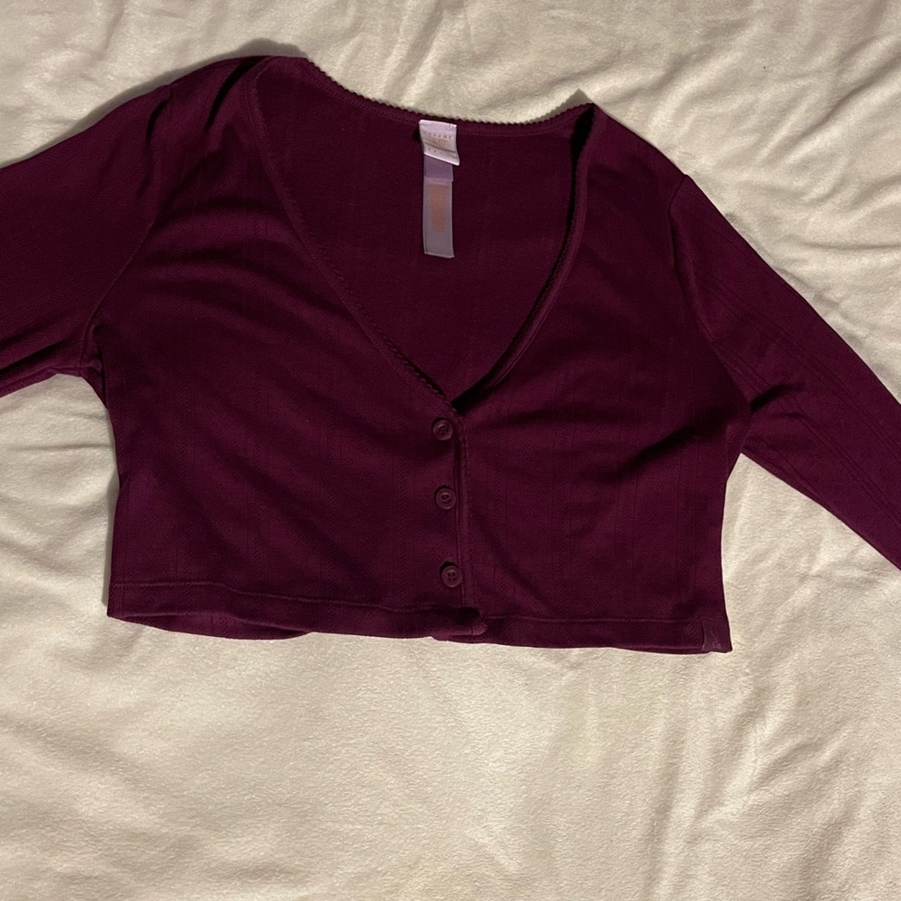 Savage X Fenty Red Buttoned Crop Blouse